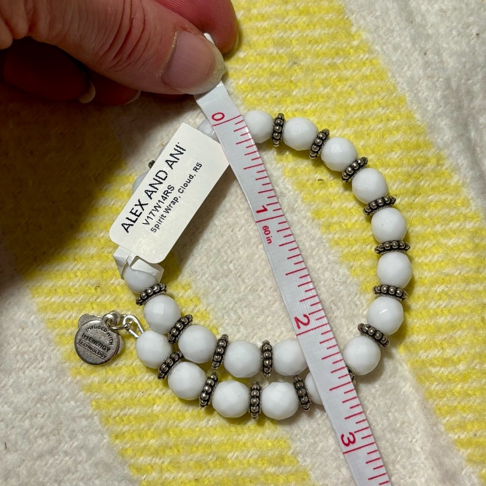 Alex and Ani Spirit Wrap, Cloud, White and Silver Beaded Bracelet, NWT - Picture 5 of 9